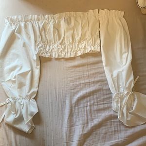 White Off - Shoulder Flowy Crop Top